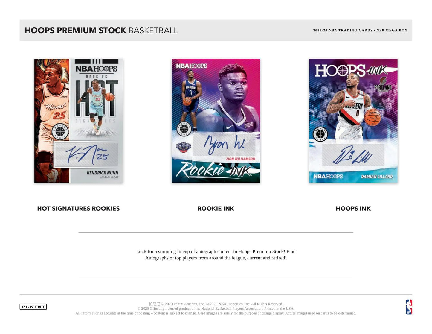 2019/20 Panini Hoops Premium Stock Basketball Mega Pack