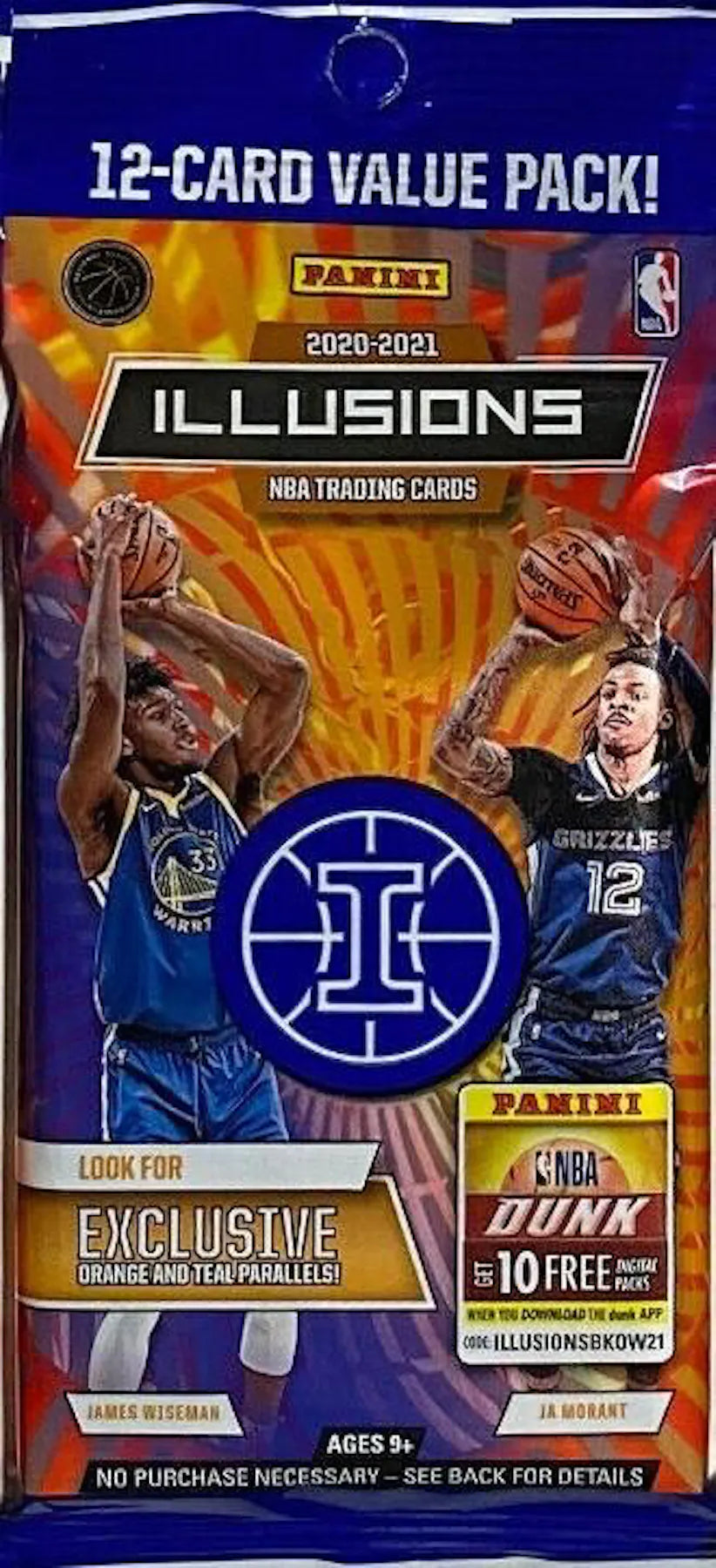 2020/21 Panini Illusions Basketball Jumbo Value Pack (Orange and Teal Parallels!)