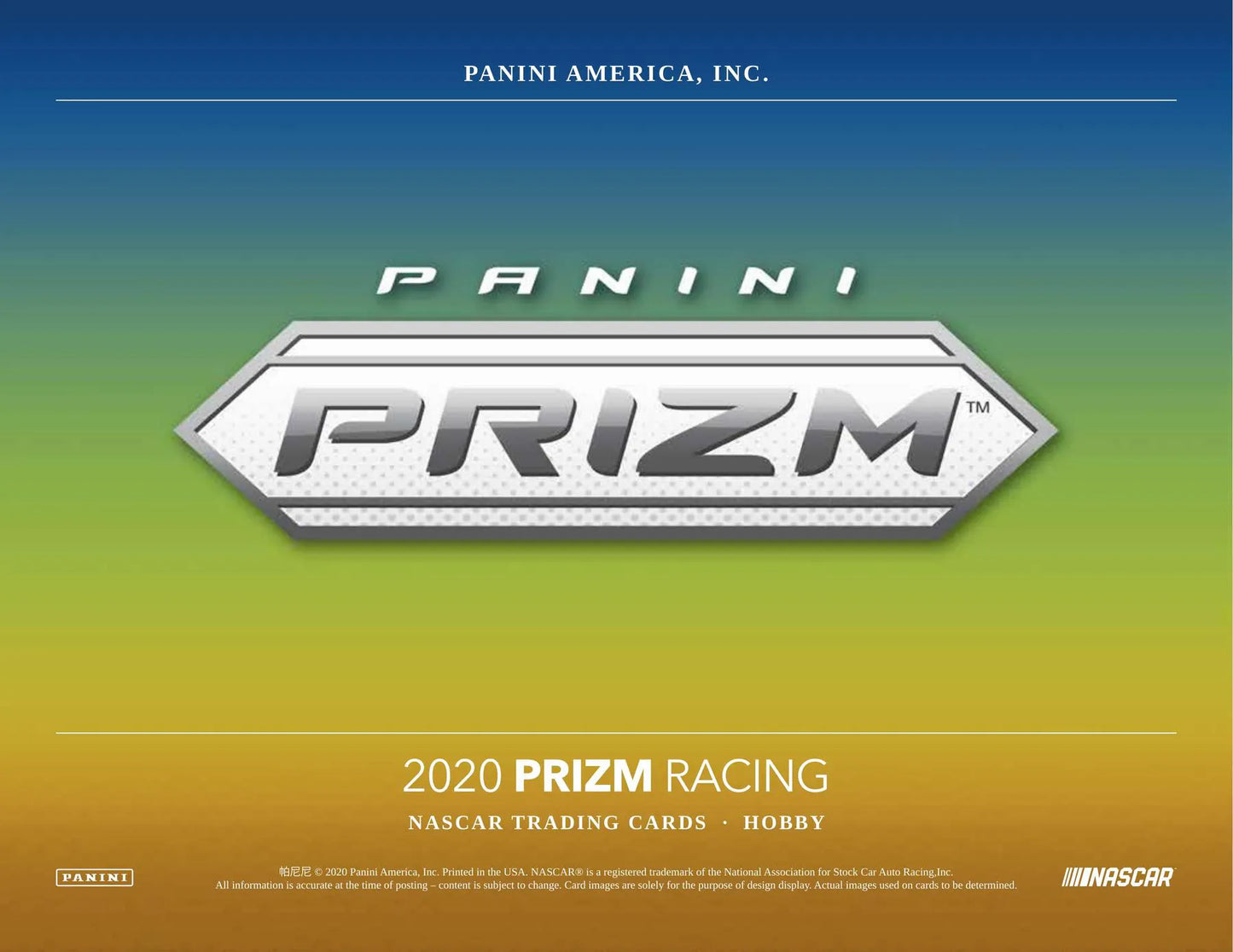 2020 Panini Prizm Racing Hobby Pack