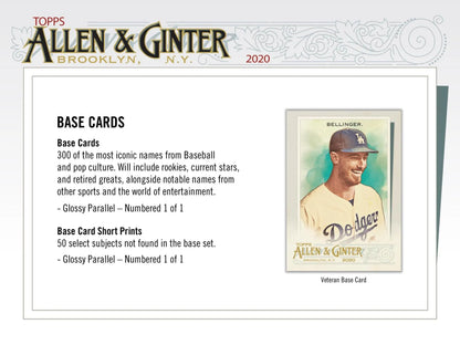 2020 Topps Allen & Ginter Baseball 8-Pack Blaster Box