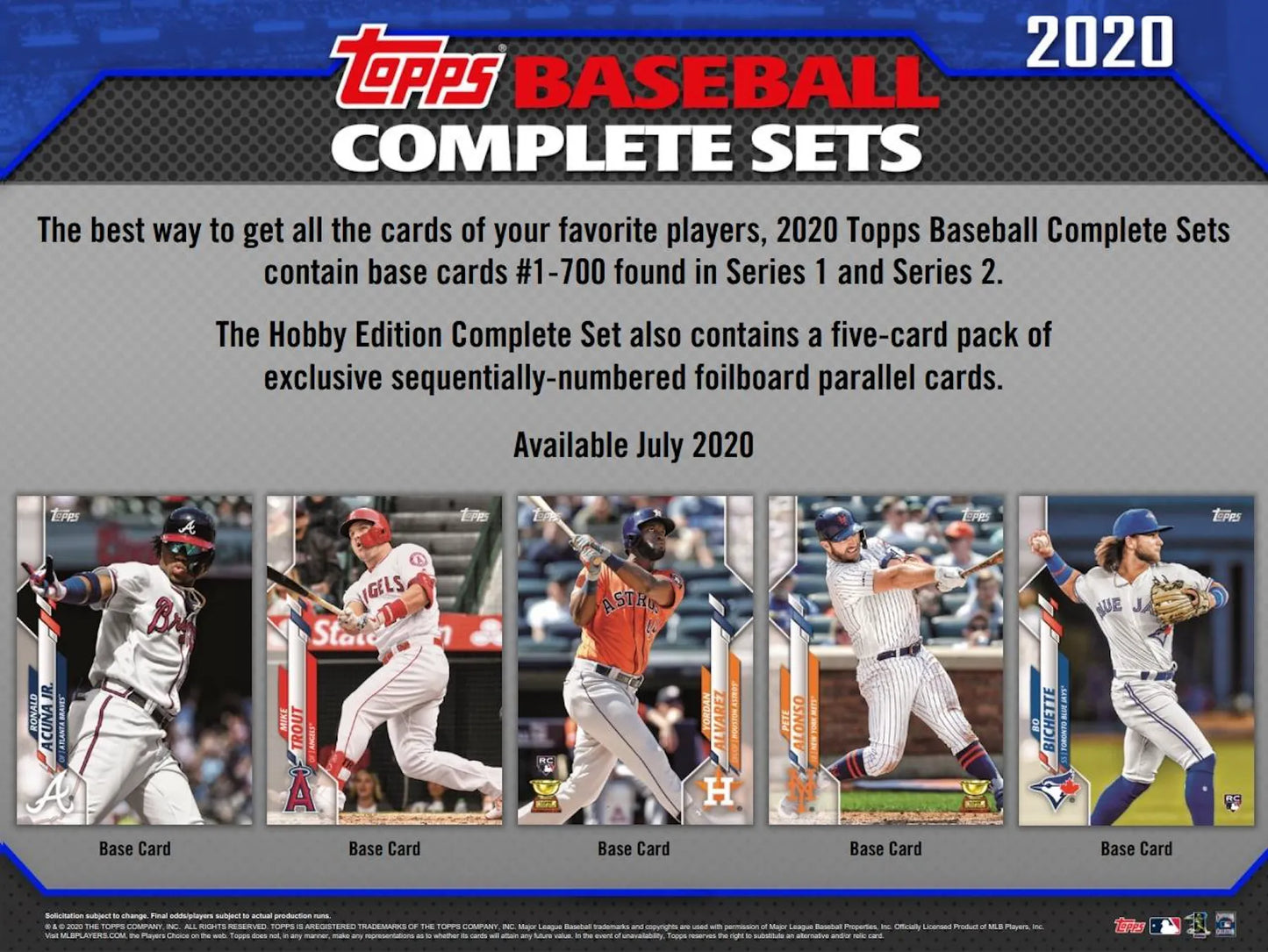 2020 Topps Factory Set Baseball Hobby (Box) (Red) (Reed Buy)