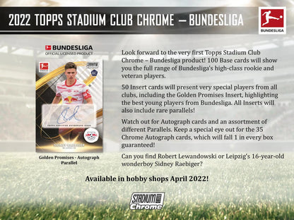 2021/22 Topps Stadium Club Chrome Bundesliga Soccer Hobby Box