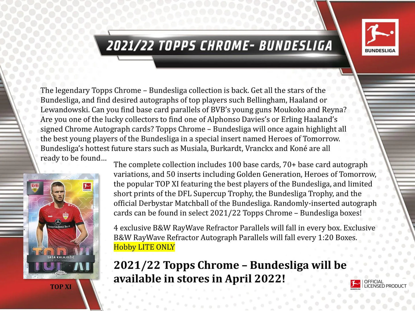 2021/22 Topps Chrome Bundesliga Soccer Hobby Lite 16-Box Case