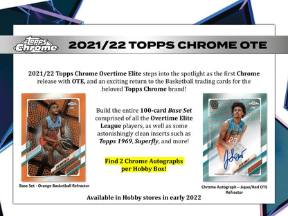 2021/22 Topps Chrome Overtime Elite Basketball Hobby 12-Box Case