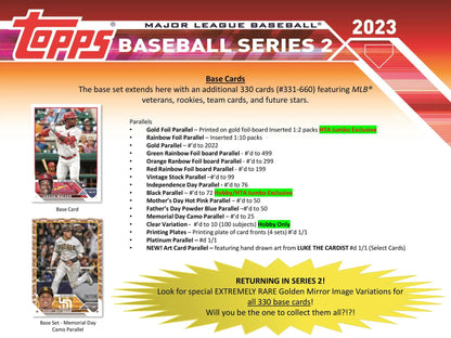 2023 Topps Series 2 Baseball Hobby 12-Box Case (Factory Fresh)