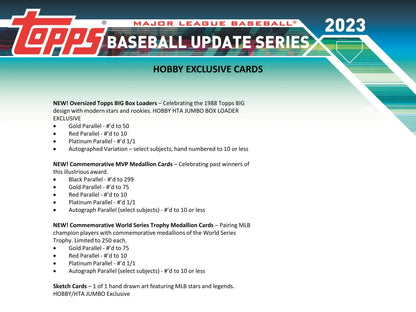 2023 Topps Update Series Baseball Hobby Jumbo 6-Box Case (Factory Fresh)