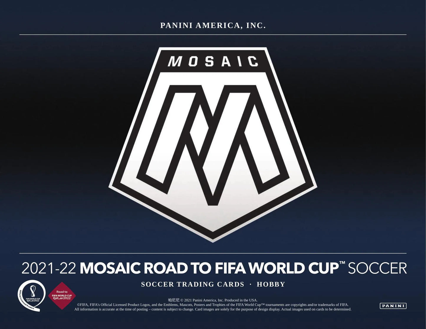 2021/22 Panini Mosaic Road to FIFA World Cup Soccer Hobby 12-Box Case