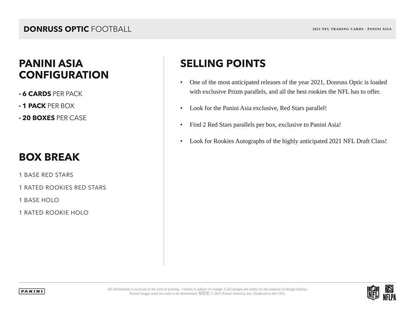 2021 Panini Donruss Optic Football Asia Tmall Box
