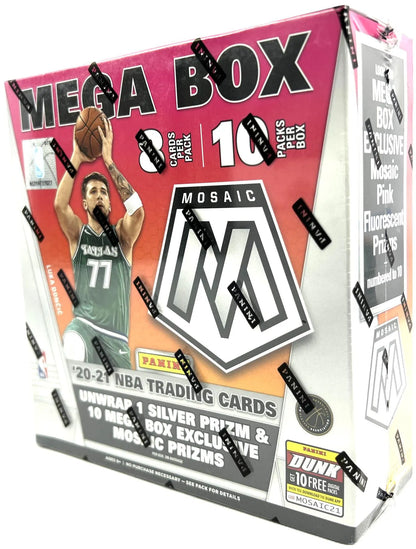 2020/21 Panini Mosaic Basketball Mega 80-Card Box (Pink Fluorescent Prizms!)