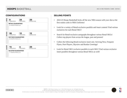 2022/23 Panini NBA Hoops Basketball 6-Pack Blaster Box