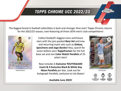 2022/23 Topps Chrome UEFA Club Competitions Soccer Hobby LITE Box