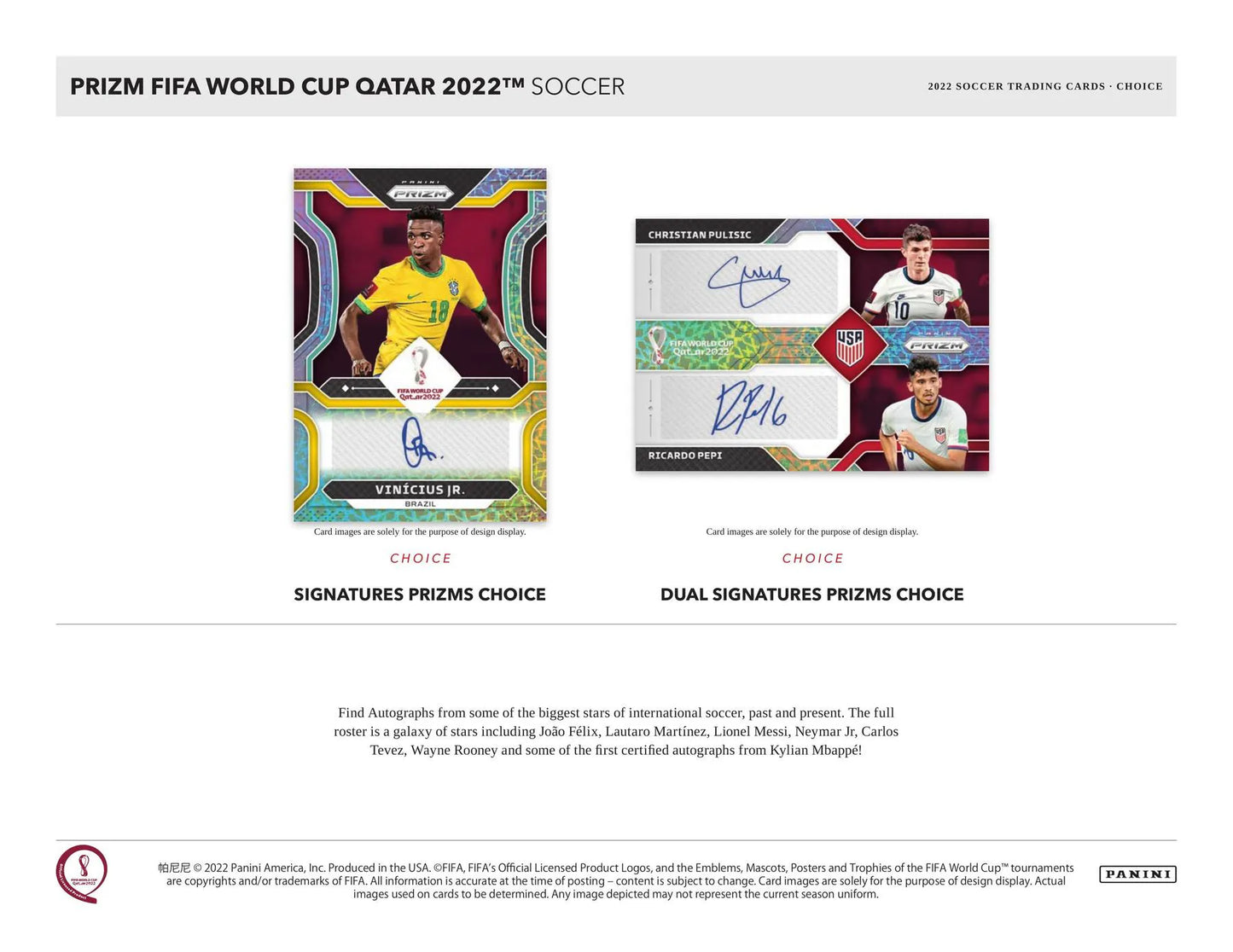 2022 Panini Prizm FIFA World Cup Soccer Choice Box