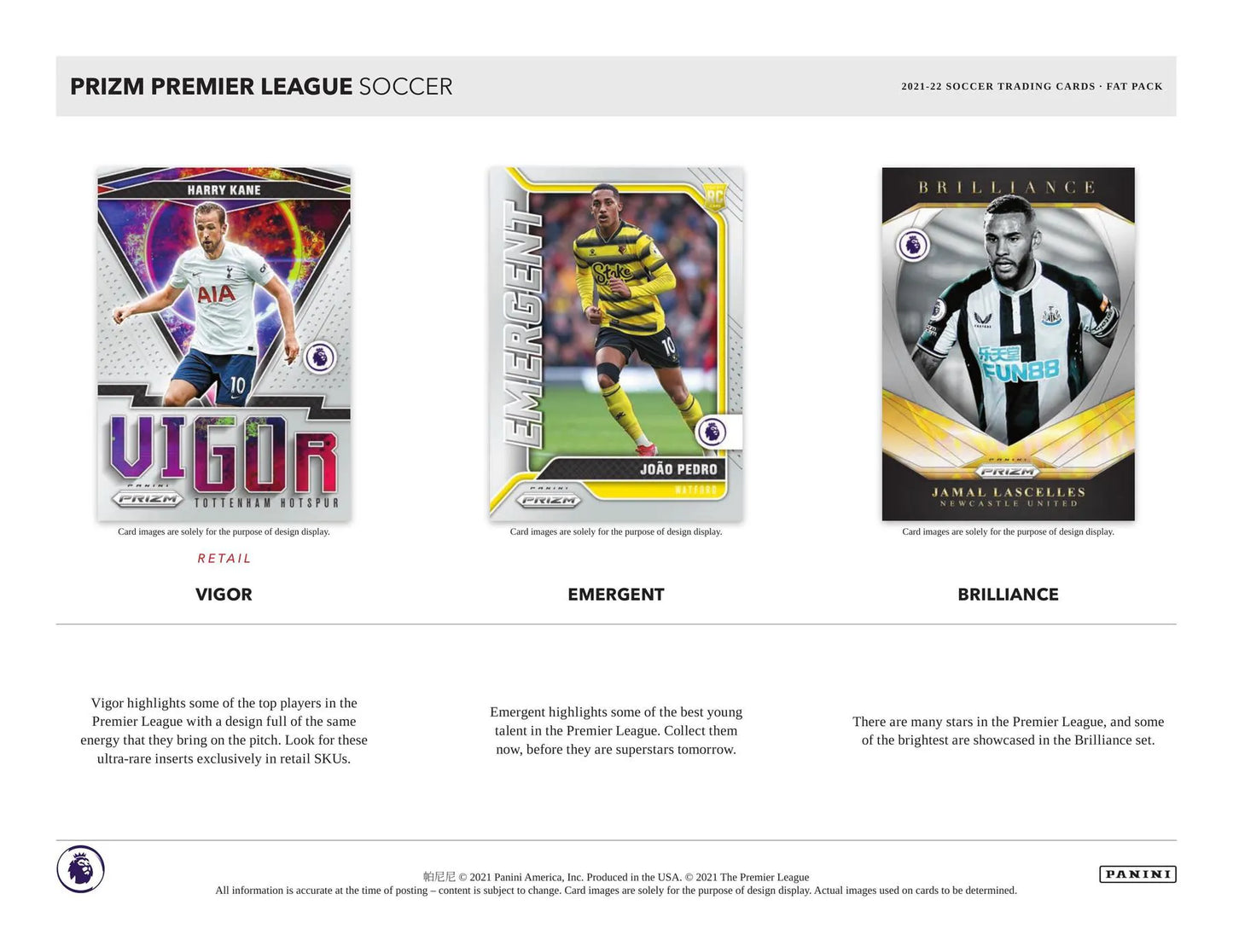 2021/22 Panini Prizm Premier League EPL Soccer Jumbo Value Pack (Lot of 12 = 1 Box)