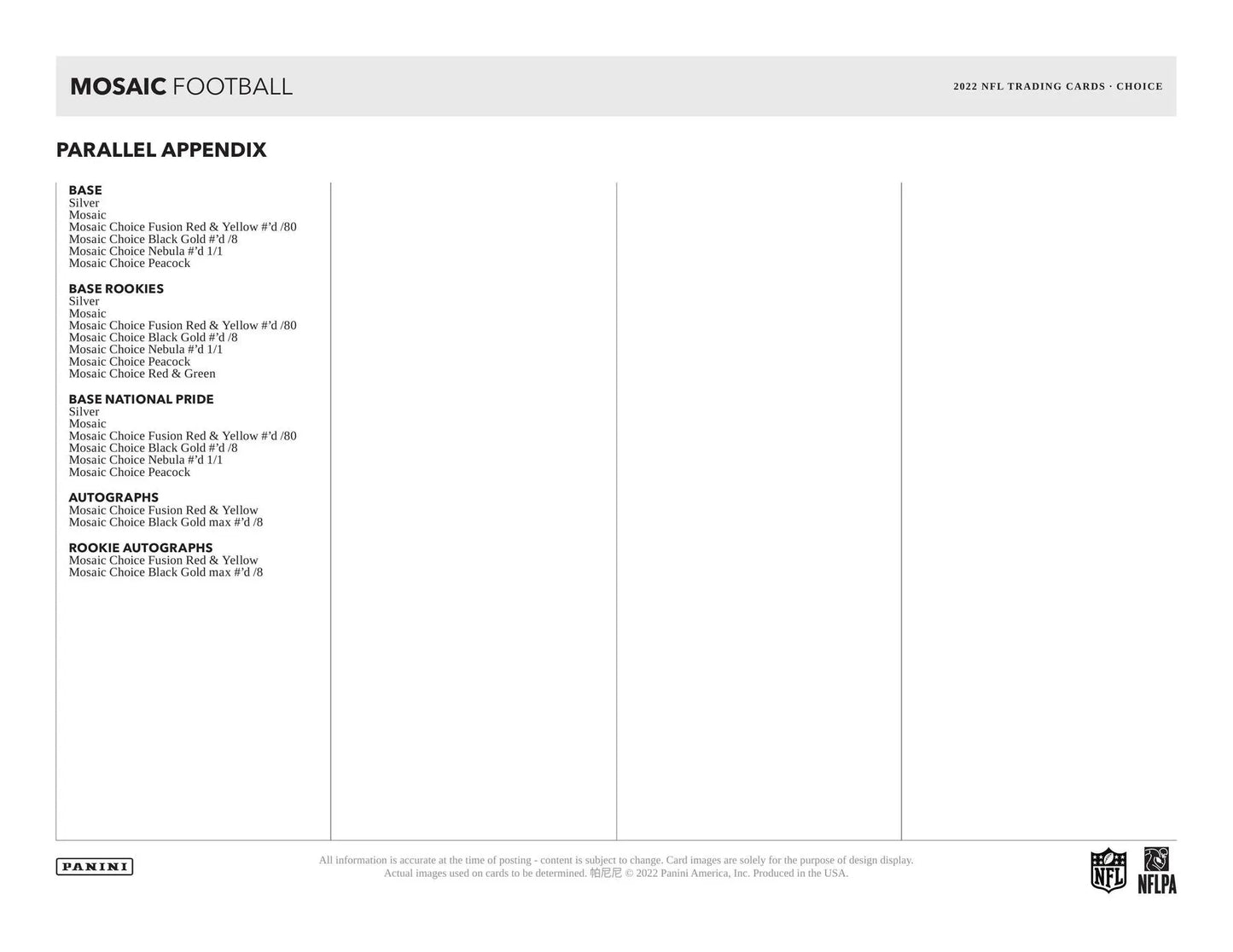 2022 Panini Mosaic Football Choice Box