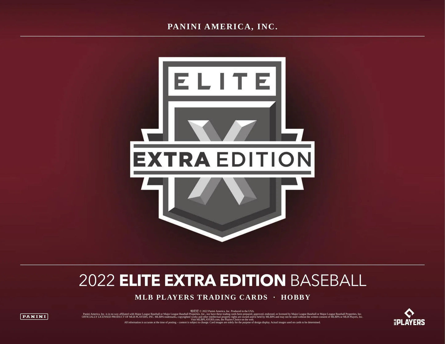 2022 Panini Elite Extra Edition Baseball Hobby 20-Box Case