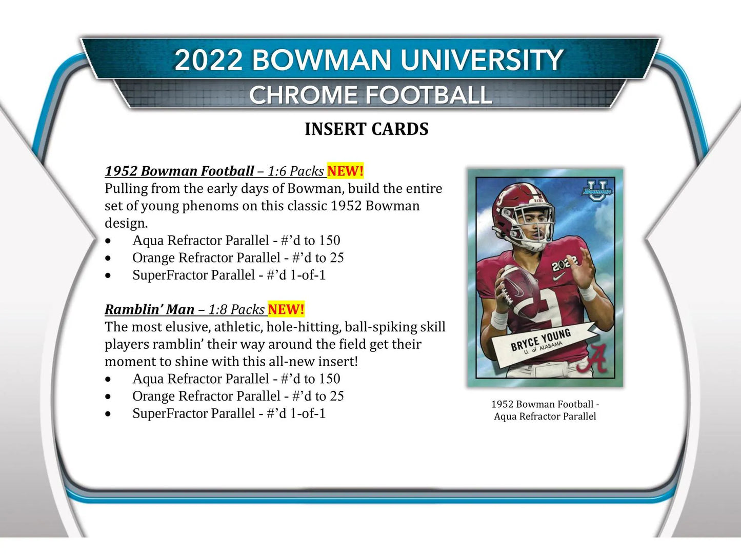 2022 Bowman Chrome University Football 7-Pack Blaster 40-Box Case (Pink Refractor!)
