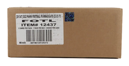 2022 Panini Immaculate Football 1st Off The Line FOTL Hobby 6-Box Case