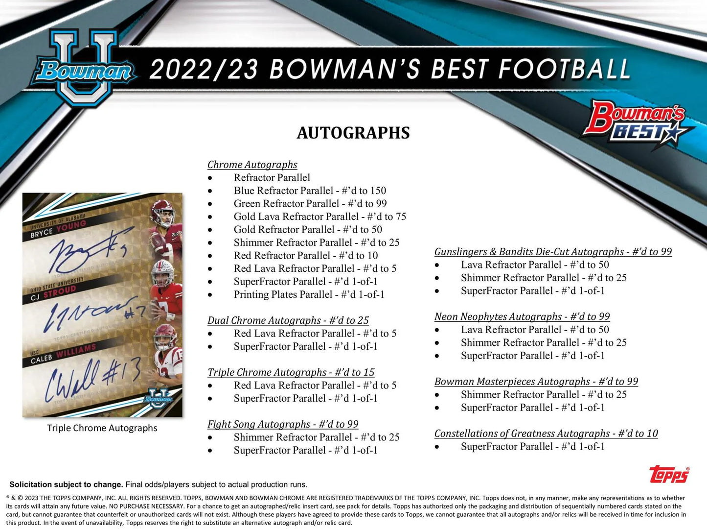 2022 Bowman University Best Football Hobby Box