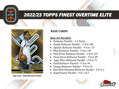 2022/23 Topps Finest Overtime Elite Basketball Hobby Box