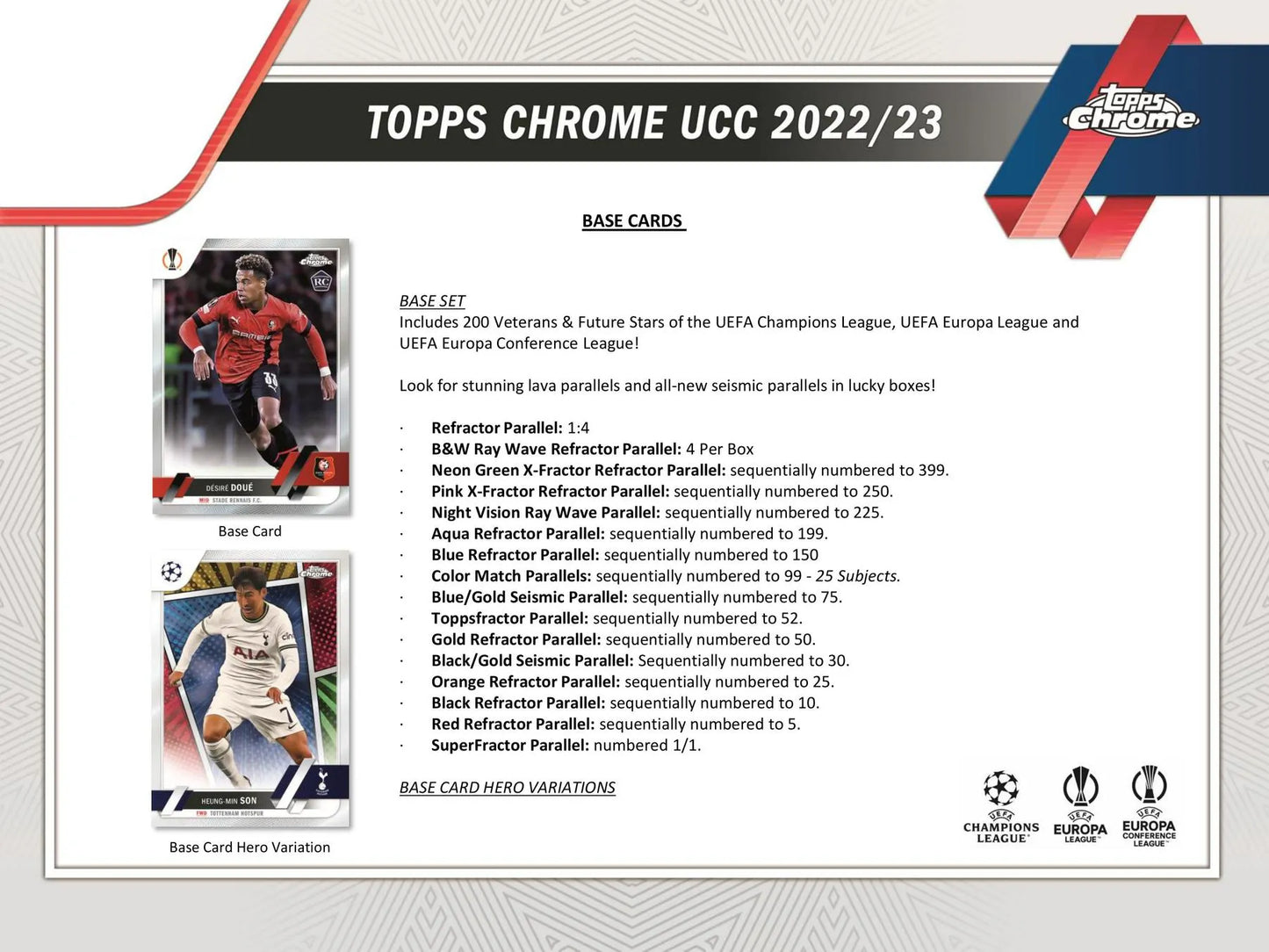 2022/23 Topps Chrome UEFA Club Competitions Soccer Hobby LITE Pack