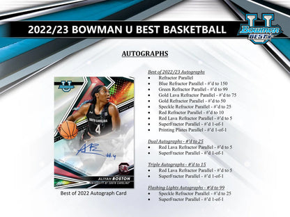 2022/23 Bowman University's Best Basketball Hobby 8-Box Case