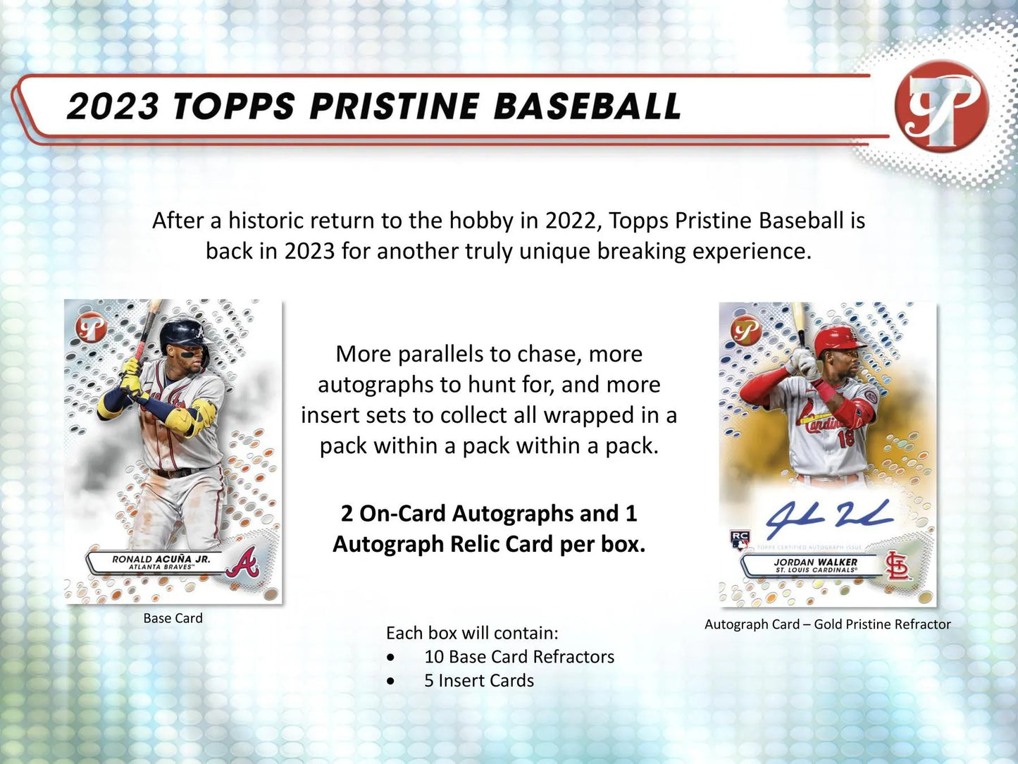 2023 Topps Pristine Baseball Hobby 8-Box Case (Factory Fresh)