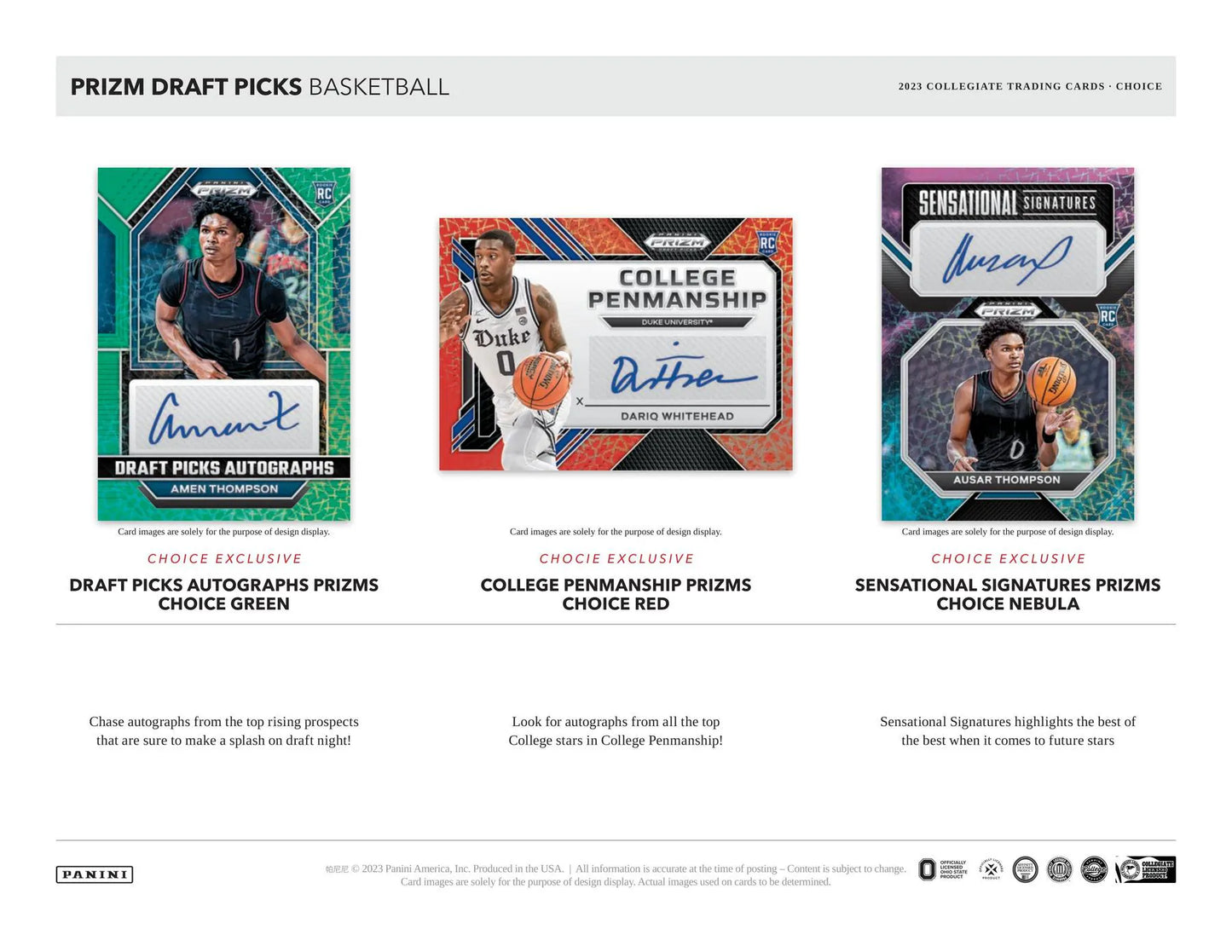 2023/24 Panini Prizm Draft Picks Basketball Choice Box