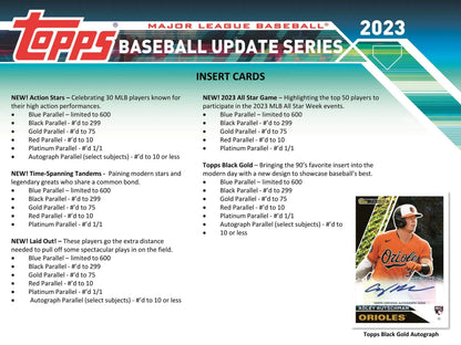 2023 Topps Update Series Baseball Retail 20-Pack 12-Box Case