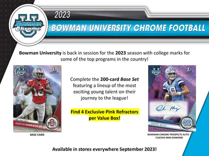 2023 Bowman University Chrome Football 7-Pack Blaster 40-Box Case