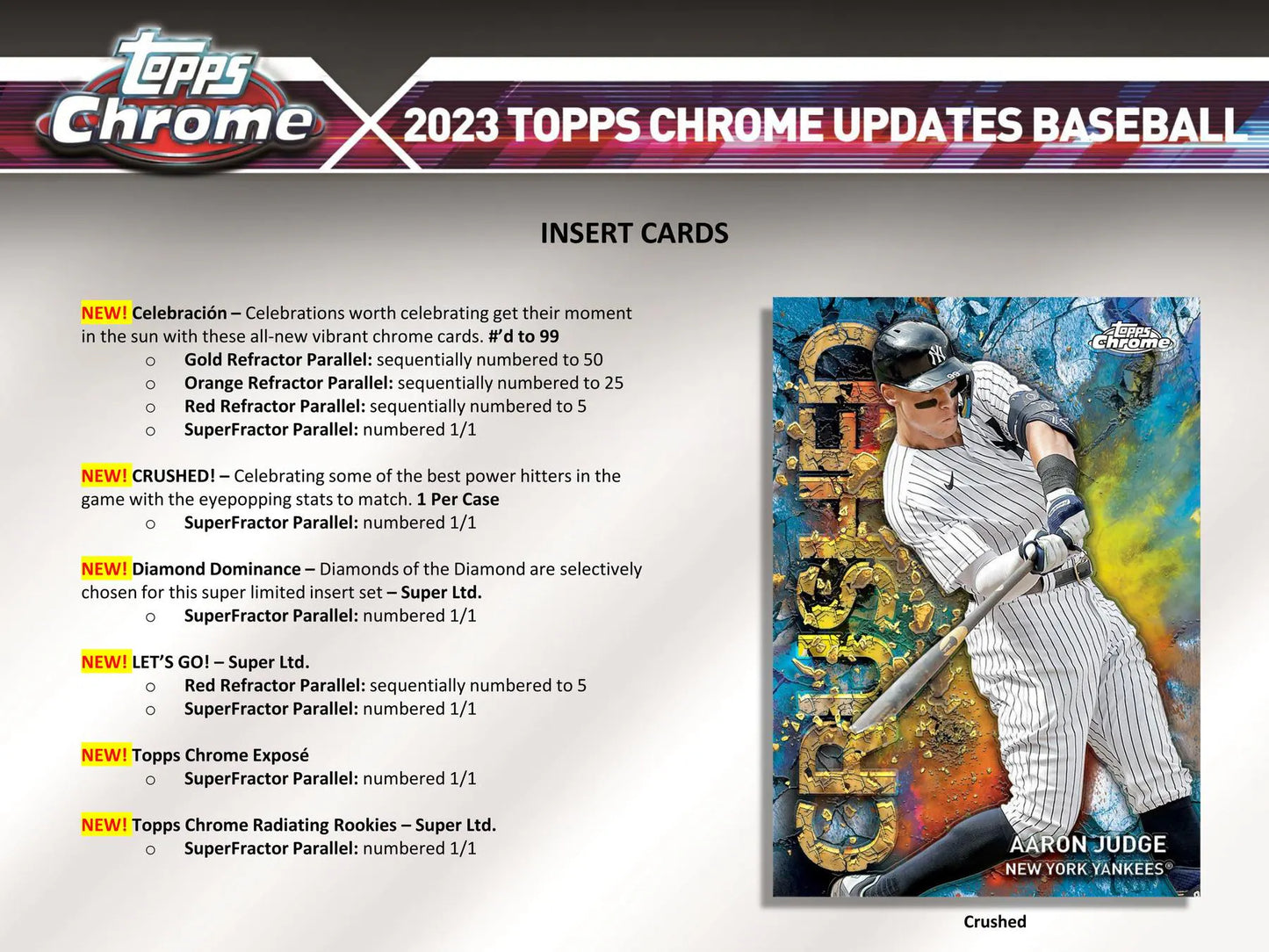 2023 Topps Chrome Update Series Baseball Hobby Box (Case Fresh)