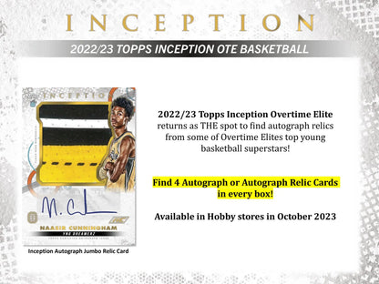 2022/23 Topps Inception Overtime Elite Basketball Hobby Box