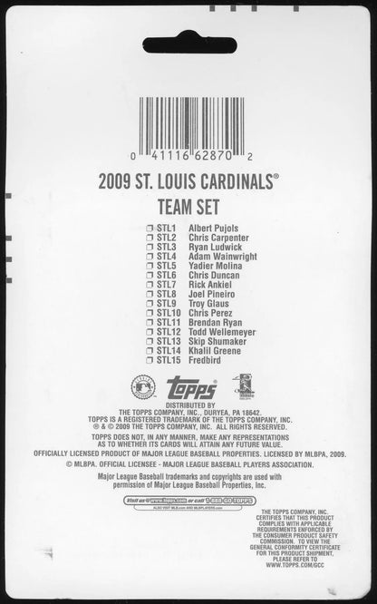 2009 Topps St. Louis Cardinals Team Set (Reed Buy)