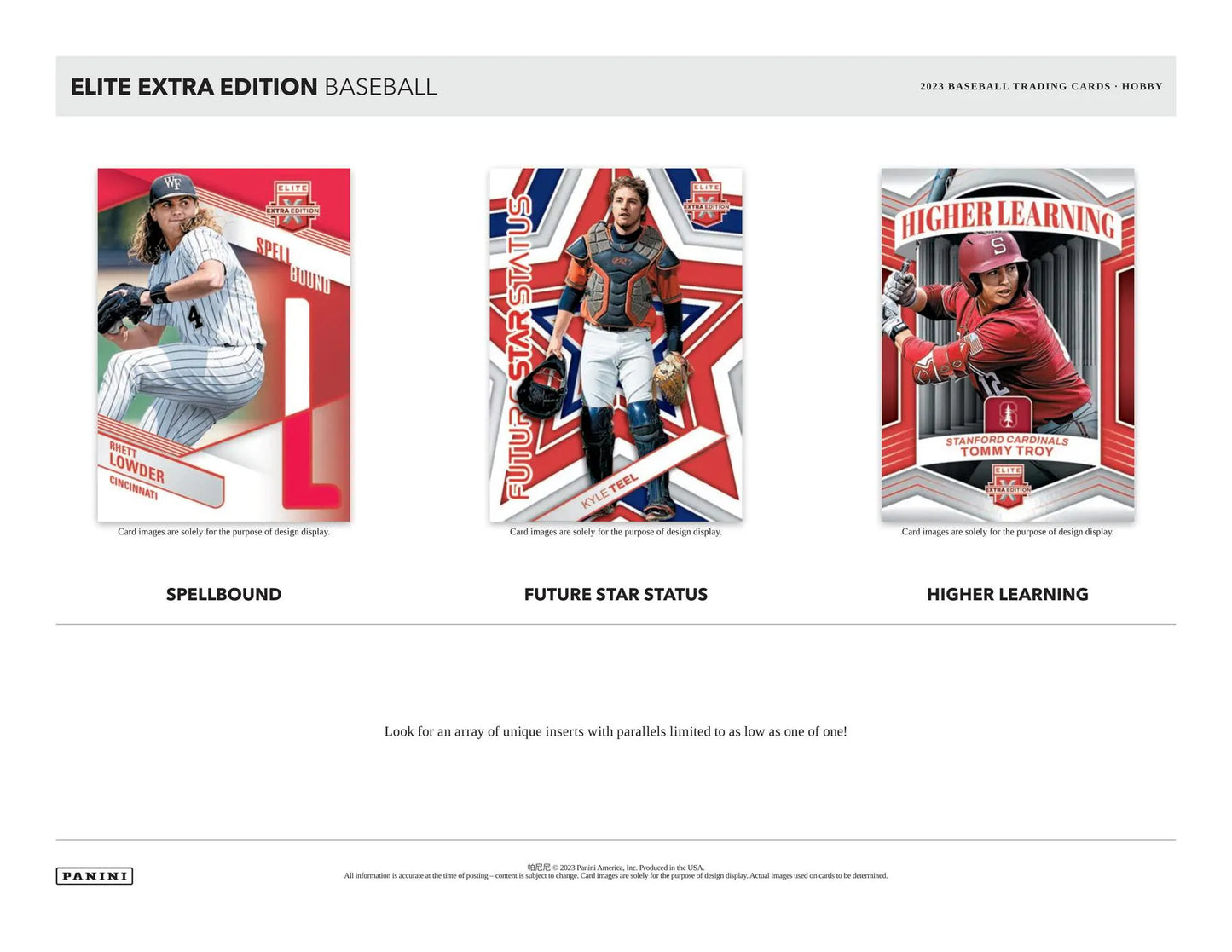2023 Panini Elite Extra Edition Baseball Hobby 20-Box Case (Presell)