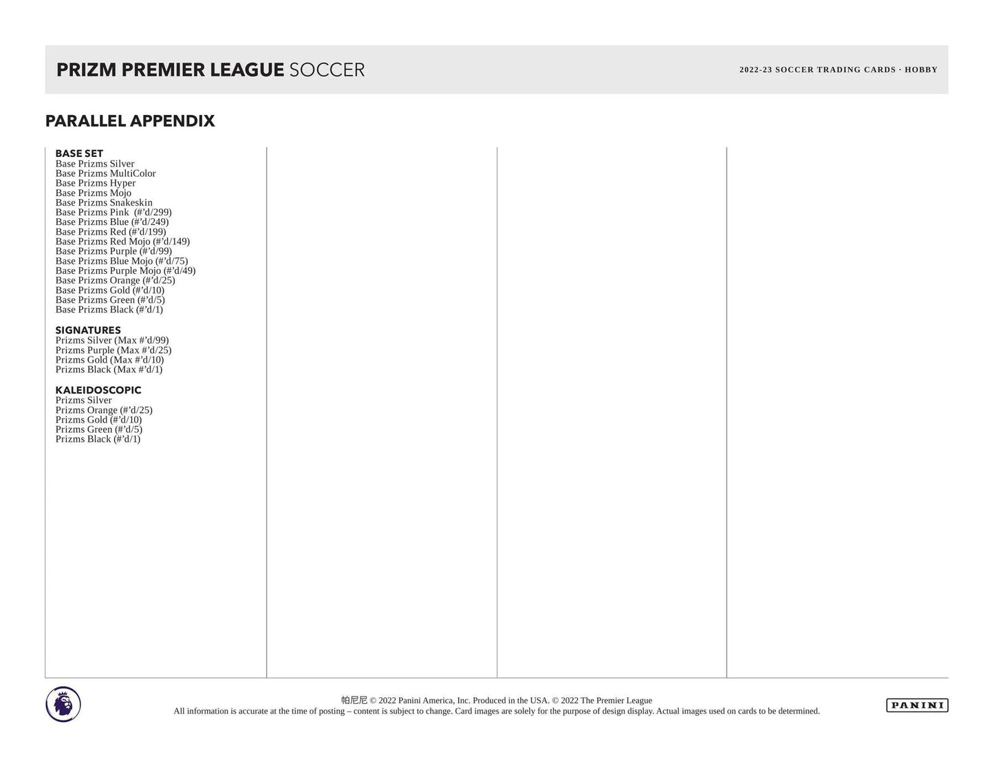 2022/23 Panini Prizm Premier League EPL Soccer Hobby 12-Box Case