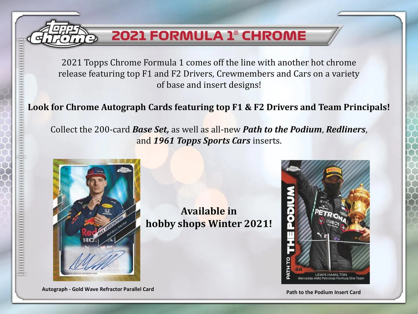 2021 Topps Chrome F1 Formula 1 Racing Hobby Box