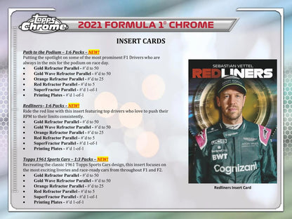 2021 Topps Chrome F1 Formula 1 Racing Hobby Box
